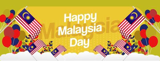 Honor Malaysia Day unique template illustrations. Perfect for greeting cards, invitations, and billboards, adding a touch of creativity to your celebrations. vector