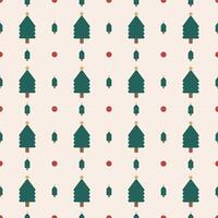 Big Christmas tree with small tree and red dot, seamless repeating pattern for wrapping paper, wallpaper, background and decoration. vector