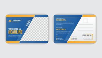 Unique and professional layout Creative style property sale business postcard template vector