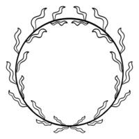 Minimalist Botanical Circle Frame vector