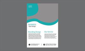 The design is a business flyer design featuring a modern and clean layout with a combination of teal and gray colors. vector