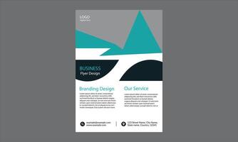 The design is a business flyer design. It features a modern and professional layout with a combination of teal, black, and white colors. vector