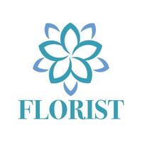 florist flat minimalist logo design vector
