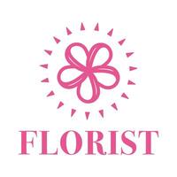 florist flat minimalist logo design vector