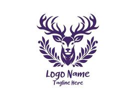 Deer iconic logo design vector
