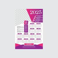Modern Calendar Design for print with colorful one Page template vector
