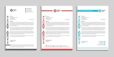 professional and unique letterhead design template with color variation to use for any business purpose vector