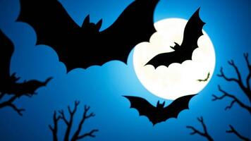 bats soar under a full moon photo
