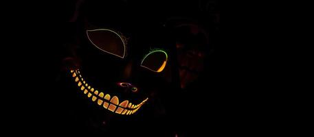 glowing masquerade mask with intricate design photo