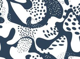 Abstract seamless pattern with dots and loopy blots. Surface pattern fill irregular spots organic shape. Hand drawn stylish abstract print. Creative contemporary template for design vector