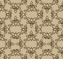 Flourish brocade seamless pattern. Arabesque ornamental texture in retro style. vector
