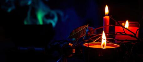 three candles casting a warm glow the dark photo