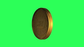Dash Coin Cryptocurrency 3D Rotate Loop Gold Coin Animation GreenScreen, Bali, Indonesia, 2024 video