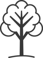 Simple Line Art Illustration of a Tree vector