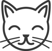 Simple Line Drawing of a Happy Cat Face vector
