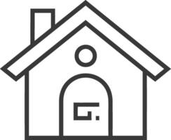 Simple Line Drawing of a House with a Chimney and Window vector