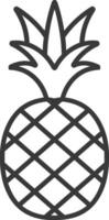 Line Drawing of a Single Pineapple vector