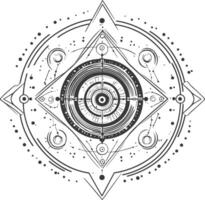 Abstract Geometric Mandala with Concentric Circles and Dotted Pattern vector