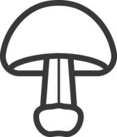Line drawing of a single mushroom vector