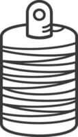 Line Drawing of a Single Spool of Thread vector