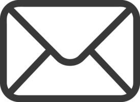 Simple Black and White Outline Envelope Icon vector