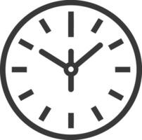 Simple Black and White Clock Icon with Hour and Minute Hands vector