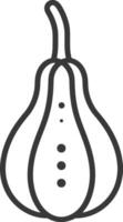 Line Drawing of a Single Gourd with a Stem vector