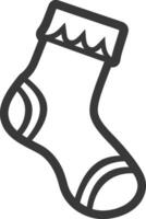 Line Drawing of a Single Sock with a Frilled Top vector