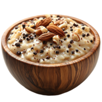 3D Almond Rice Pudding on Transparent Background AI-Generativ png
