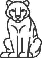 A black and white drawing of a panther vector