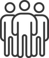 Simple Line Art Illustration of Three People Standing Together vector