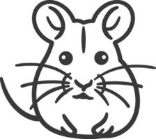 Simple Line Drawing of a Cute Mouse vector