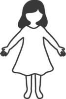 Simple Line Drawing of a Girl with Arms Outstretched vector