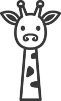 Simple Line Drawing of a Giraffes Head and Neck vector