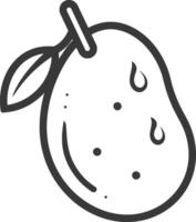 A black and white drawing of a mango vector