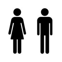 men and women symbol silhouette shape, black and white illustration, white background vector