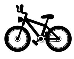 bicycle - black and white cartoon silhouette illustration of bike, isolated on white background vector