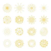 fireworks collection with flat color concept vector