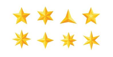collection of gold stars with different types of angles, feedback evaluation vector