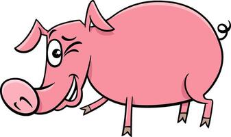 cartoon pig or piglet farm animal character vector