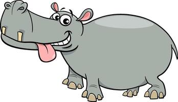 cartoon hippopotamus or hippo wild animal character vector