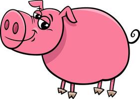happy pig animal character cartoon illustration vector