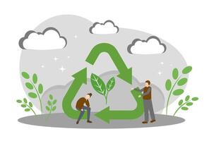 Recycling of raw materials. Environmental Problems and Environmental Preservation vector