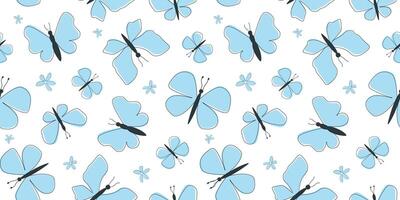 Seamless pattern with abstract silhouettes of butterflies. Summer soft print. vector