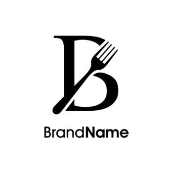 Simple and Unique Initial B Fork Logo vector