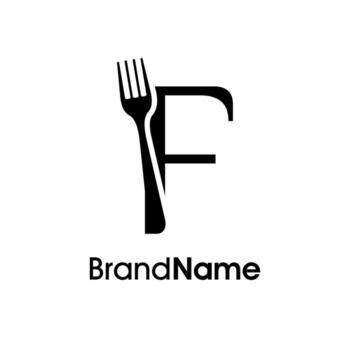 Simple and Unique Initial F Fork Logo vector