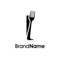 Simple and Unique Initial I Fork Logo vector