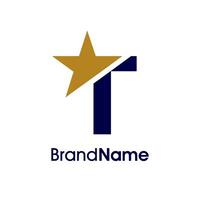 Minimalist Initial T Star Logo vector