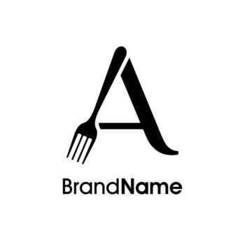Simple and Unique Initial A Fork Logo vector
