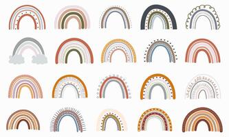 A set of a wide variety of rainbows vector